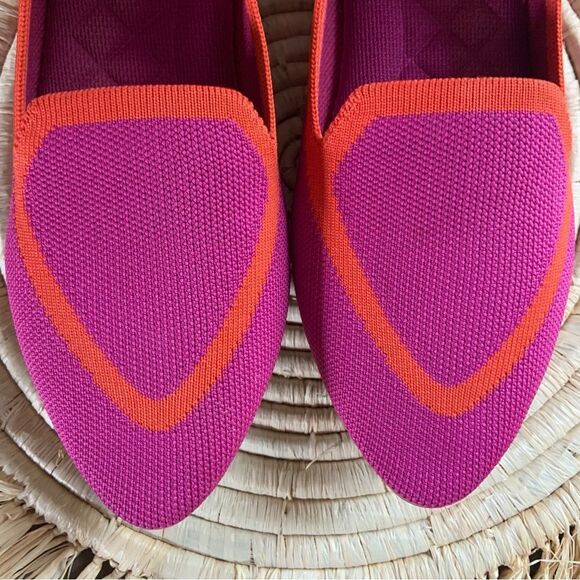 BIRDIES The Blackbird Knit Pointed Toe Flats Tropical Pink Orange Size 6.5 - Picture 3 of 13